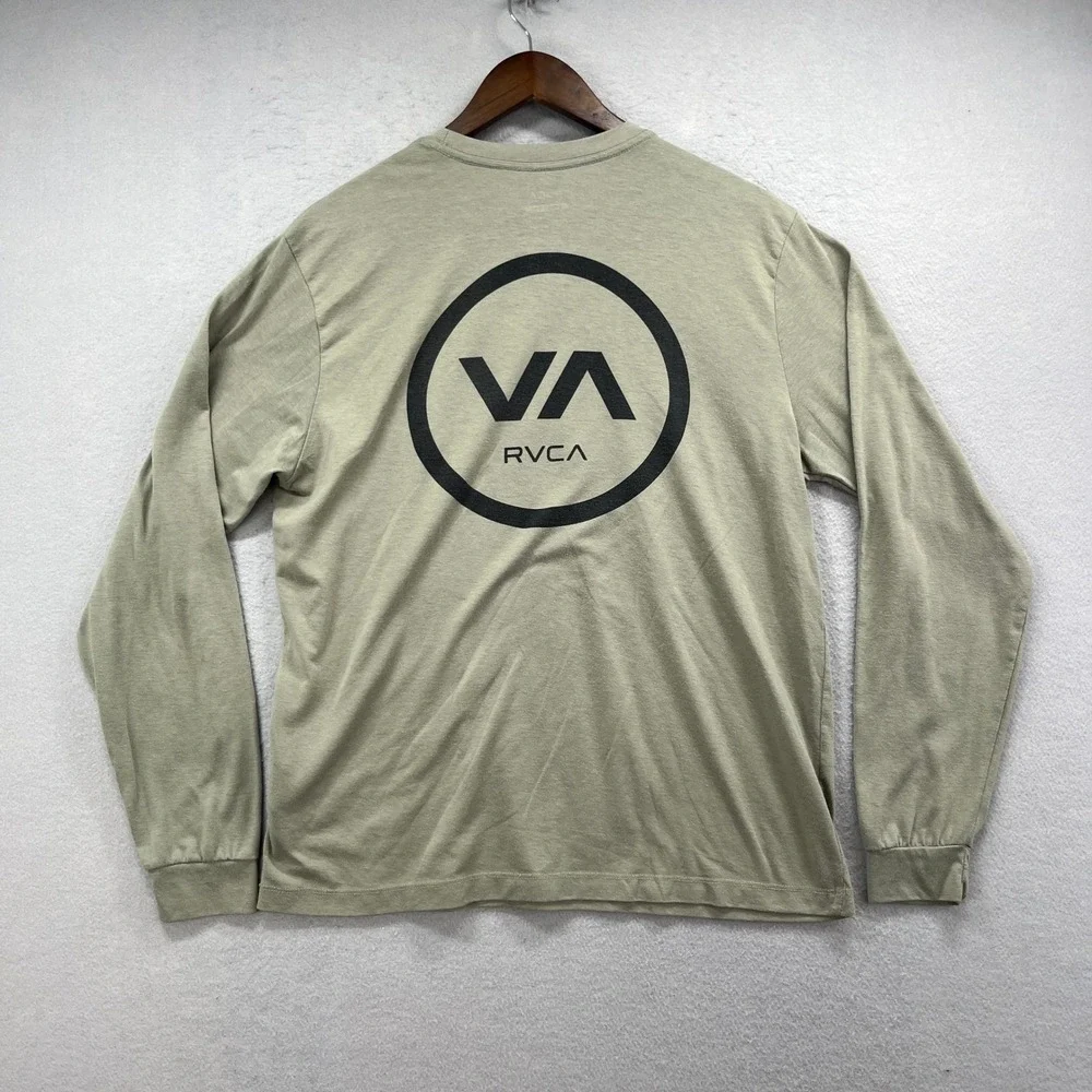 RVCA Sport Tee T Shirt Mens Medium Sage Green Long Sleeve Athletic Regular Fit